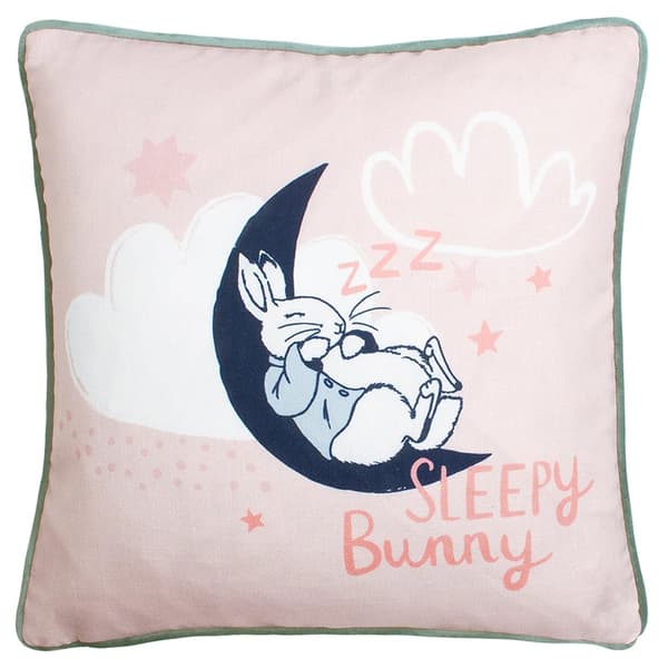 Peter Rabbit Sleepy Head Cushion Cover Pink 43cm x 43cm