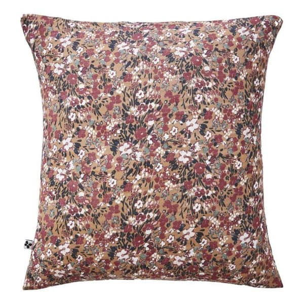 "Capucine" tryckt örngott 60 x 60 cm &amp; 50 x 70 cm "Cotton Gauze" - Nasturtium Camel - 60 x 60 cm
