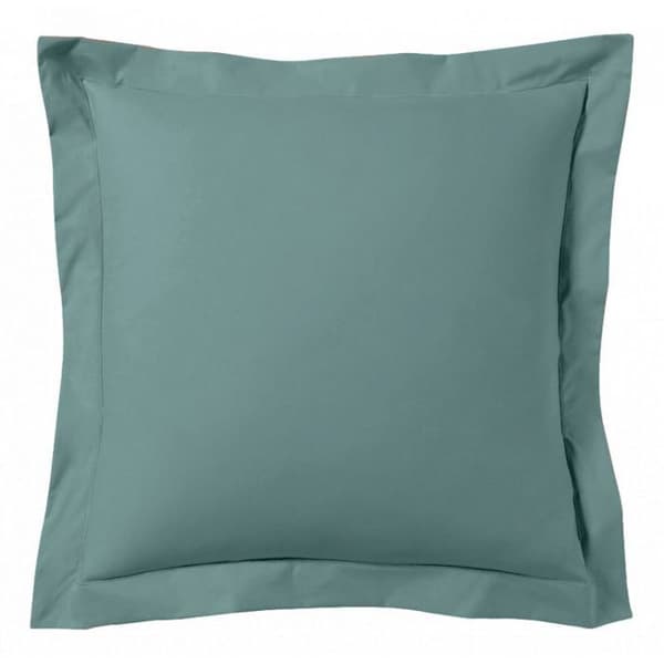 Örngott 100 % "kammad bomullssatin" / 80 trådar/cm² - Celadon - 63 x 63 cm platt quiltad volang