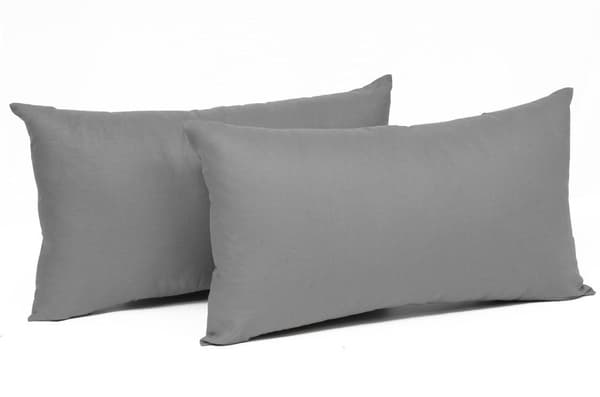 WOLTU 2er Set Kissenbezug 30x40 cm Dunkelgrau 100% Baumwolle, Nur Kissenbezug - Kissenbezüge Kopfkissenbezug mit Reissverschluss, Weicher Sofakissenbe