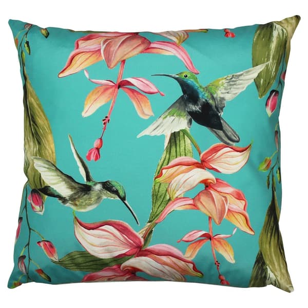Evans Lichfield Hummingbird Outdoor Cushion Cover Blue 43cm x 43cm