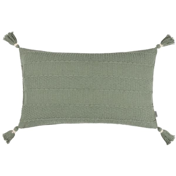 Yard Caliche Tassel Textured Cushion Cover Eucalyptus 40cm x 60cm