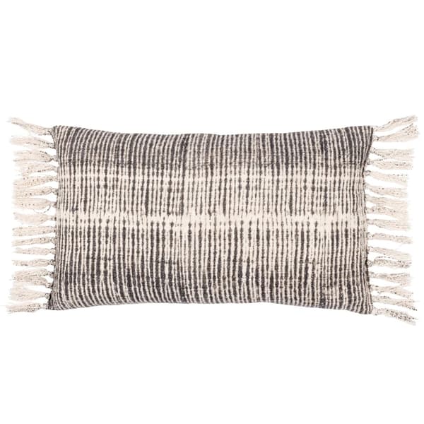 Yard Kuddfodral med abstrakta fransar från Sono Ink Black 60cm x 40cm