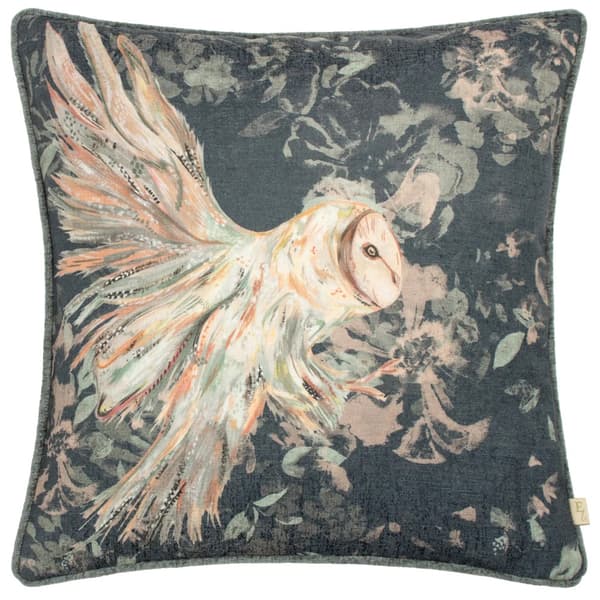 Evans Lichfield Avebury Owl Cushion Cover Navy 43cm x 43cm