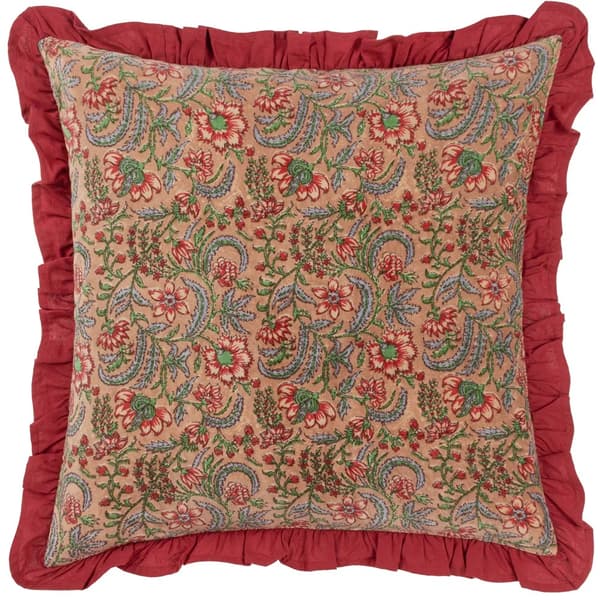 Paoletti Haven Cotton Velvet Floral Cushion Cover