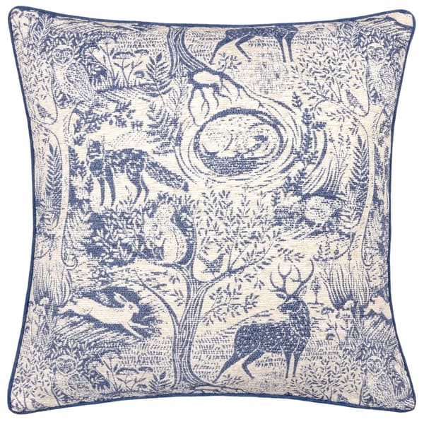 Furn Winter Woods Chenille Animals Cushion Cover Midnight 50cm x 50cm