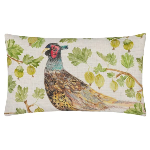 Evans Lichfield Grove Pheasant Cushion Cover Natural 50cm x 30cm