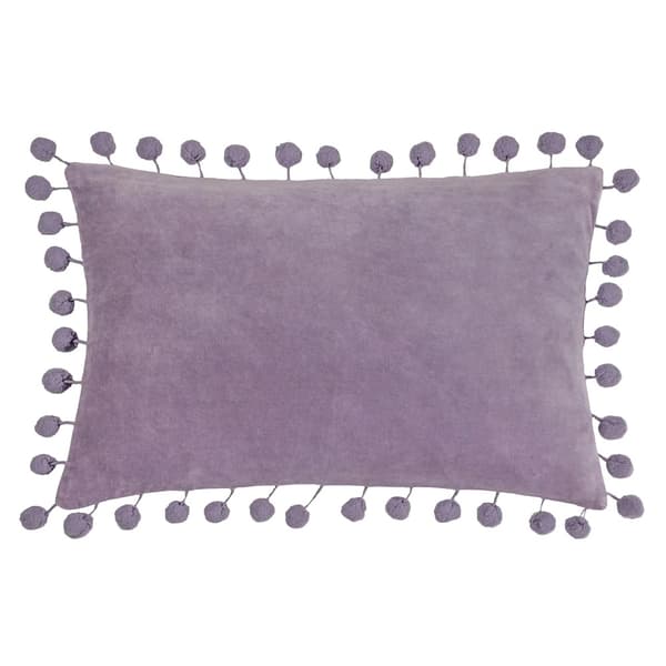 Furn Dora Pom Pom Velvet Rectangular Cushion Cover