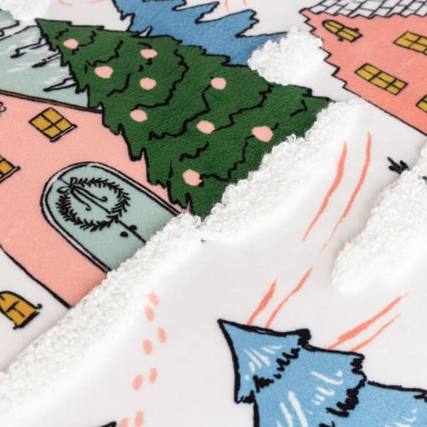 Furn Snowy Village Tree Bouclé Cushion Cover