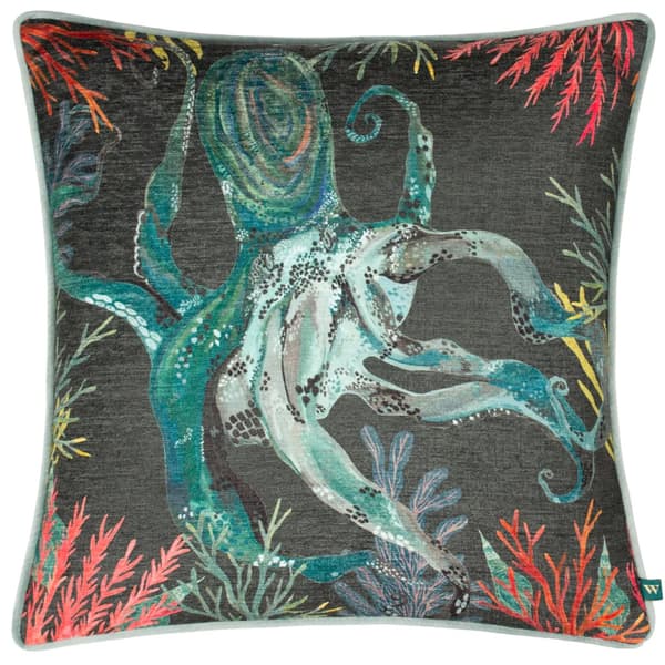 Wylder Abyss Chenille Octopus Cushion Cover Lichen 43cm x 43cm