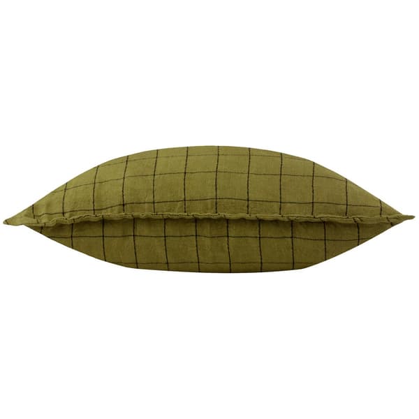 Yard Oxford Trim Linen Grid Cushion Cover