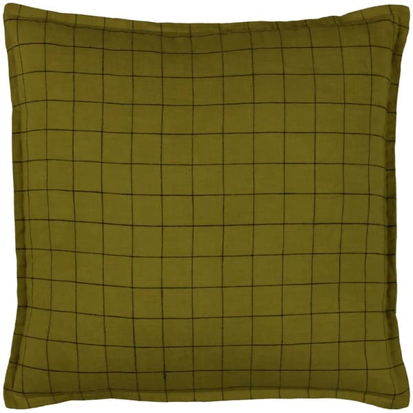 Yard Oxford Trim Linen Grid Cushion Cover