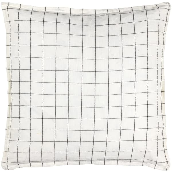 Yard Oxford Trim Linen Grid Cushion Cover