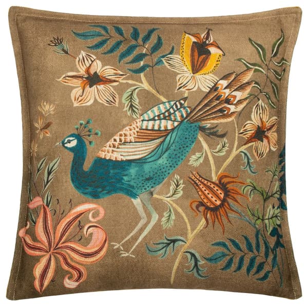 Wylder Holland Park Peacock Cushion Cover Saffron 43cm x 43cm