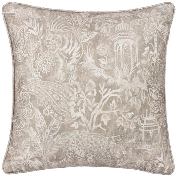 Wylder Chenille Bengal Tiger Cushion Cover Linen 50cm x 50cm