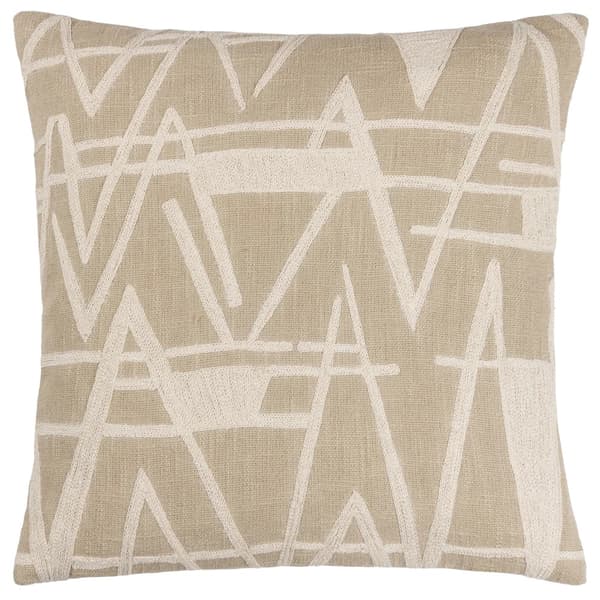 Hoem Vannes Embroidered Cushion Cover Tofu 45cm x 45cm