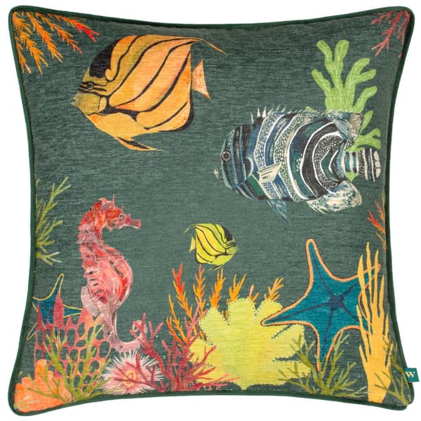 Wylder Abyss Chenille Under The Sea Cushion Cover Bottle 43cm x 43cm