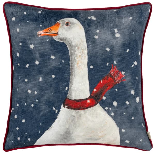 Evans Lichfield Goose Christmas Cushion Cover Navy 43cm x 43cm