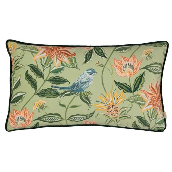 Evans Lichfield Kuddfodral med pip i sammet från Chatsworth Aviary Sage 50cm x 30cm