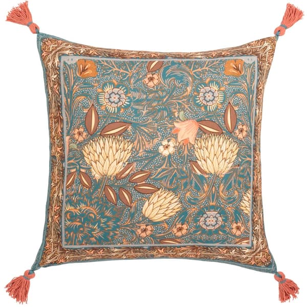 Wylder Bolais Tassel Rectangular Cushion Cover Blue 50cm x 30cm