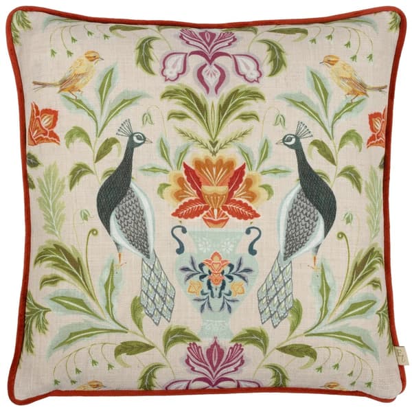 Evans Lichfield Kuddfodral Chatsworth Peacock Natural 43cm x 43cm