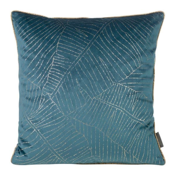 Dekorativt örngott 45x45 Musa 2 marinblått med bladguldtryck, sammet Limited Collection Eurofirany
