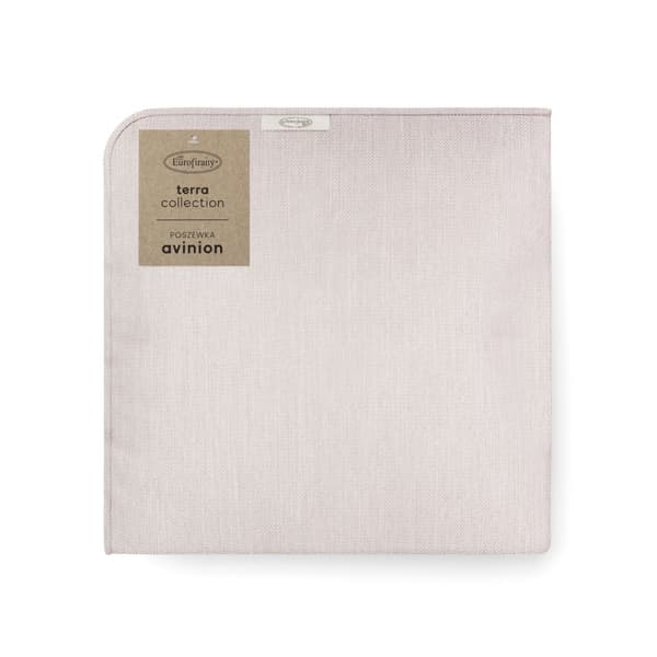 Koristeellinen tyynyliina 50x50 Avinion 2 puuteri, valmistettu pehmeästä chenillekankaasta, reunoissa putki Terra Collection Eurofirany