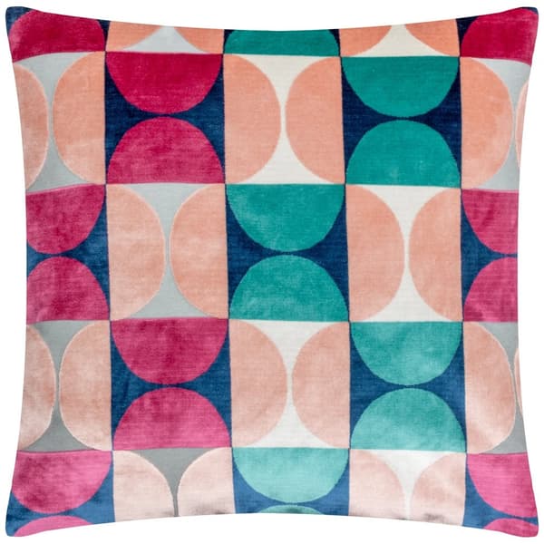 Paoletti Bardot Cut Velvet Cushion Cover Magenta/Blue 50cm x 50cm