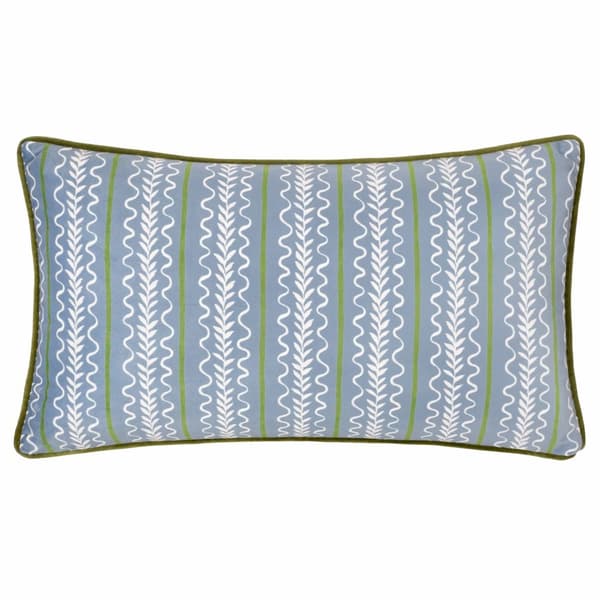 Wylder Albera Piped Velvet Cushion Cover French Blue 30cm x 50cm