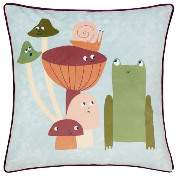 Little Furn Funguys Friends kuddfodral i sammet Sky Blue 43cm x 43cm