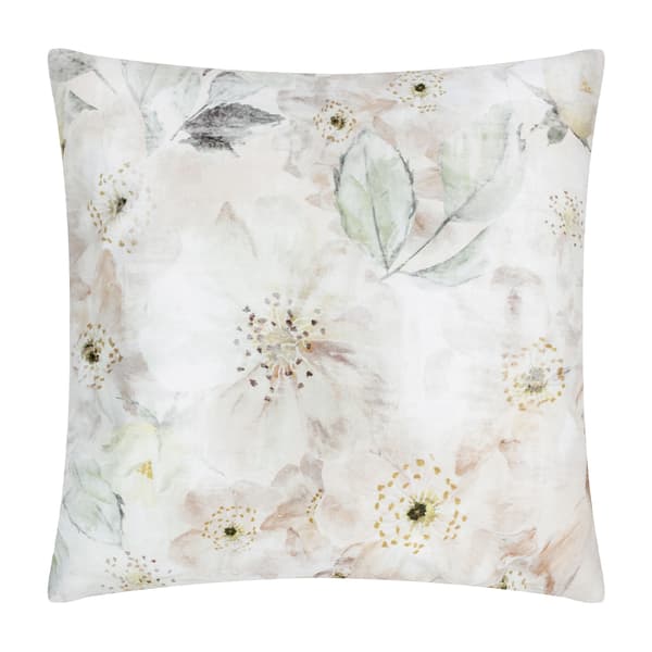 Evans Lichfield Canina Floral kuddfodral för utomhusbruk Off White 43cm x 43cm