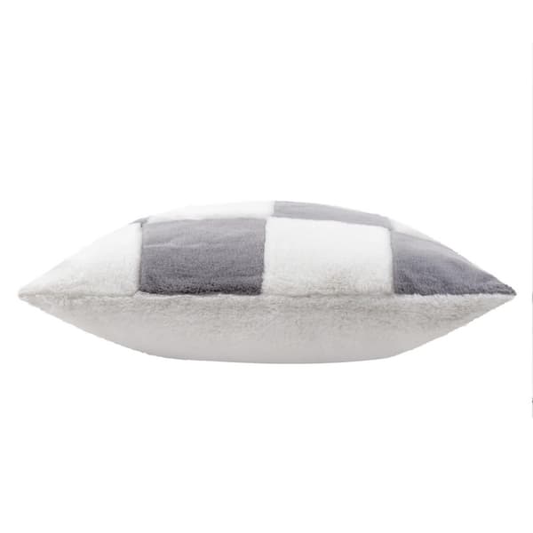 Heya Home Cozee Faux Fur Checked Cushion Cover