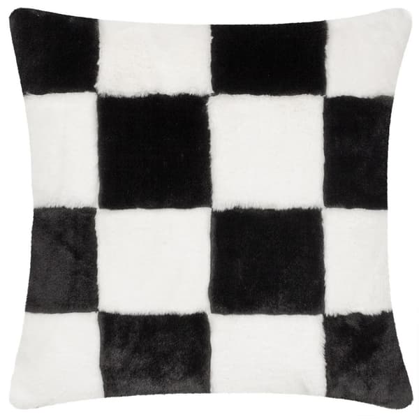 Heya Home Cozee Faux Fur Checked Cushion Cover