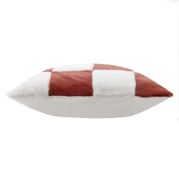 Heya Home Cozee Faux Fur Checked Cushion Cover