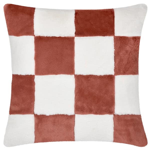 Heya Home Cozee Faux Fur Checked Cushion Cover