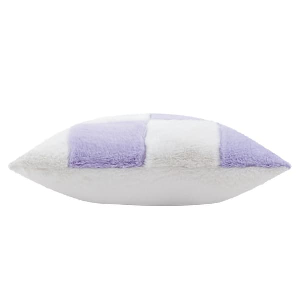 Heya Home Cozee Faux Fur Checked Cushion Cover