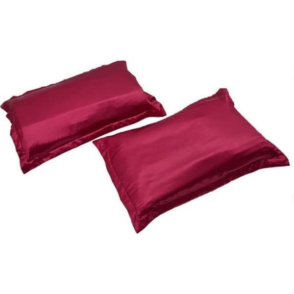 Örngott - SODIAL - Set om 2 - Satin - 48 x 74 cm - Vinröd