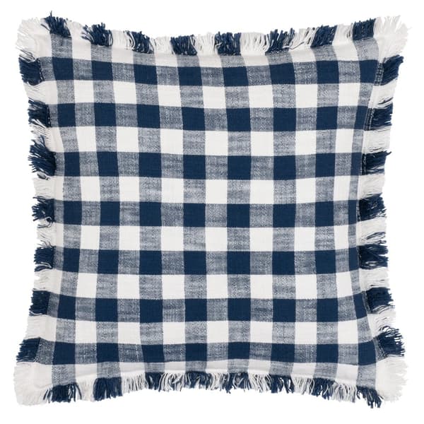 Yard Barton Fringed Checked Cushion Cover