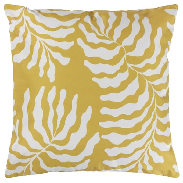 Furn Tocorico Leaf Print Outdoor Cushion Cover Mustard 43cm x 43cm