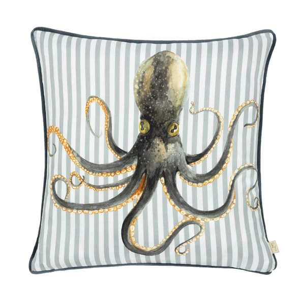 Evans Lichfield Salcombe Piped Octopus Cushion Cover Multicoloured 43cm x 43cm