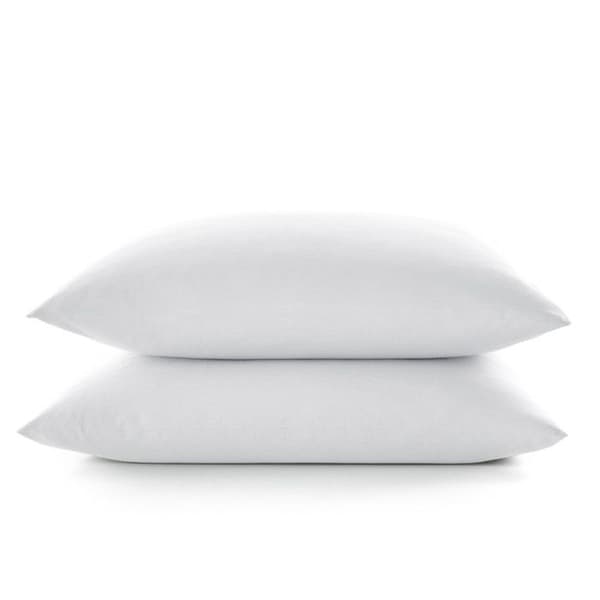 Set med 2 st "Drift" ren bomull färgade tvättade örngott 57 trådar/cm² alla storlekar - Vit - Örngott 63 x 63 cm x 2
