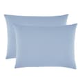 Miniatyrbild 1 av 2: Set med 2 st "Drift" ren bomull färgade tvättade örngott 57 trådar/cm² alla storlekar - Soft Blue - Örngott 50 x 70 cm x 2