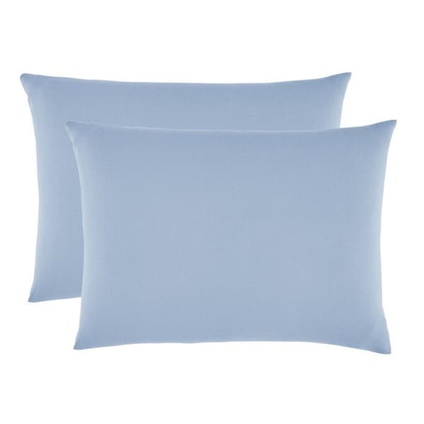 Set med 2 st "Drift" ren bomull färgade tvättade örngott 57 trådar/cm² alla storlekar - Soft Blue - Örngott 50 x 70 cm x 2