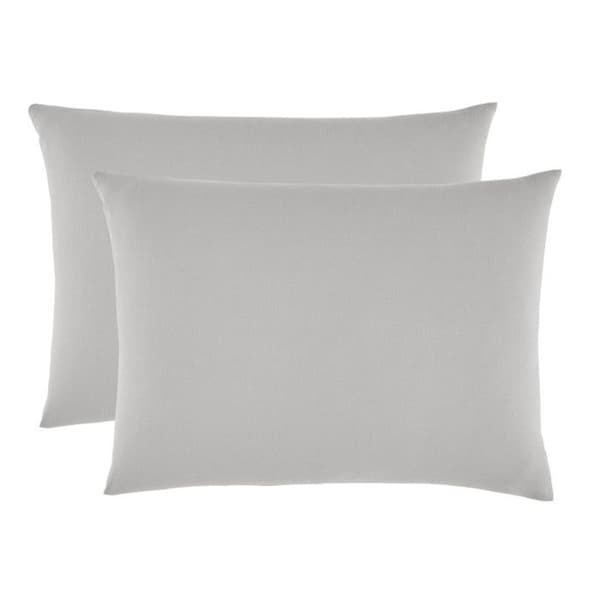 Set med 2 st "Drift" ren bomull färgade tvättade örngott 57 trådar/cm² alla storlekar - Ljusgrå - Örngott 50 x 70 cm x 2