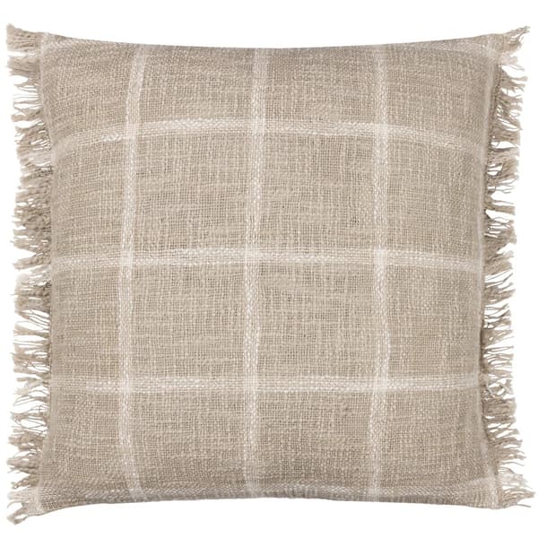 Yard Beni Fringed Checked Cushion Cover