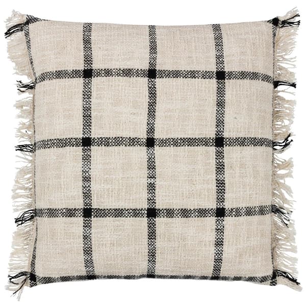 Yard Beni Fringed Checked Cushion Cover