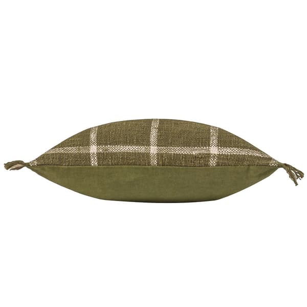 Yard Beni Fringed Checked Cushion Cover