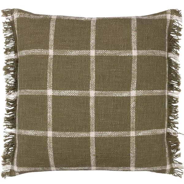 Yard Beni Fringed Checked Cushion Cover