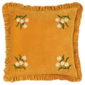 Miniatyrbild 1 av 3: Furn Kuddfodral med broderad Daisy i fransig sammet