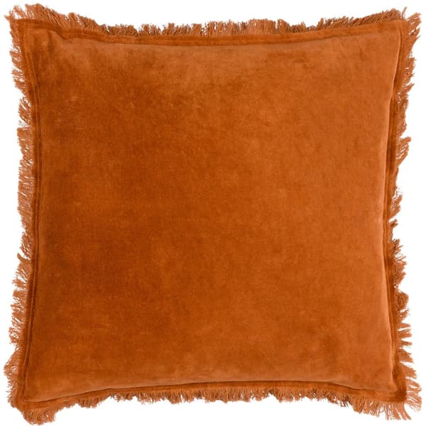 Yard Jaye Velvet Fringe Cushion Cover Rust 45cm x 45cm